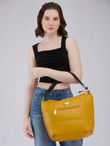 Women's Yellow Faux Leather Hobo Bag 24L