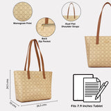 Women's Beige Casual Printed Tote Bag