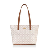 Women's White Casual Printed Tote Bag