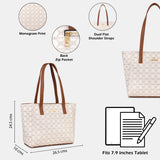 Women's White Casual Printed Tote Bag