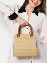 Women's Beige Casual Printed Satchel