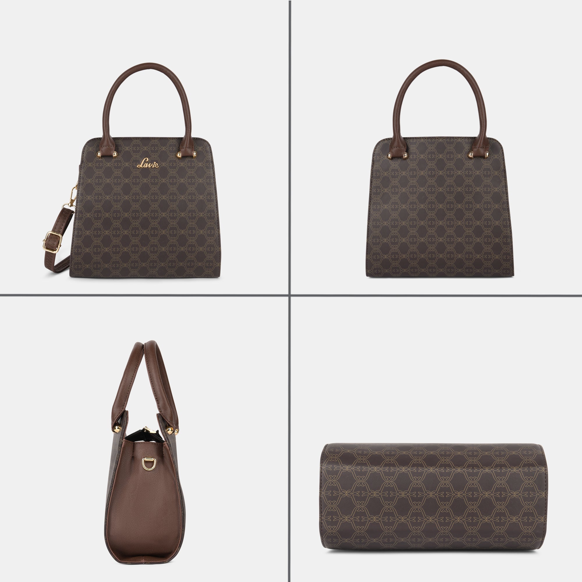 Women's Brown Casual Printed Satchel