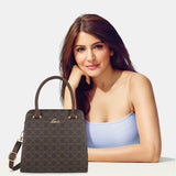 Women's Brown Casual Printed Satchel