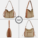 Women's Beige Casual Printed Hobo Bag