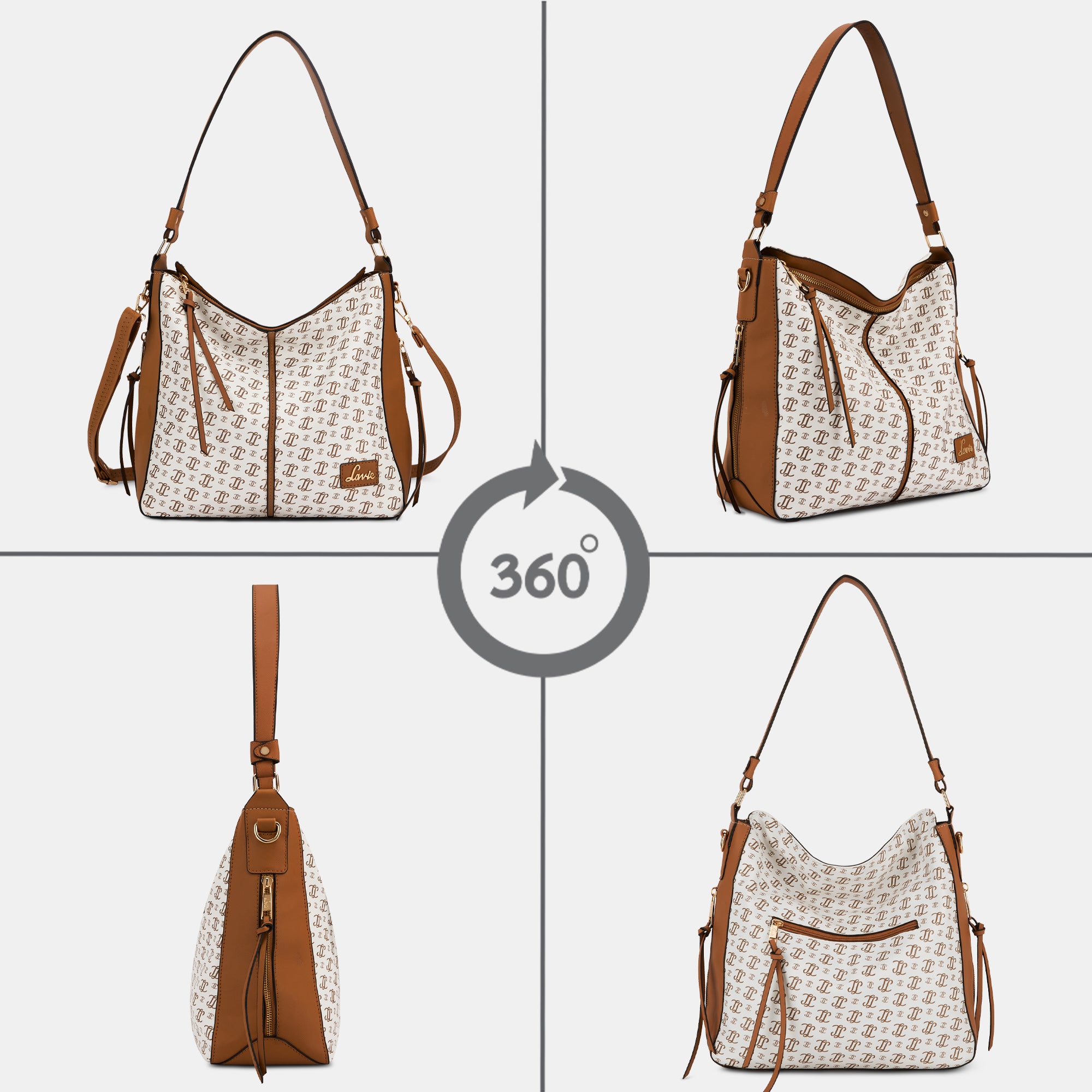Women's White Casual Printed Hobo Bag