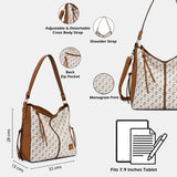 Women's White Casual Printed Hobo Bag