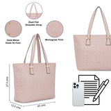 Women's Pink Work Printed Tote Bag