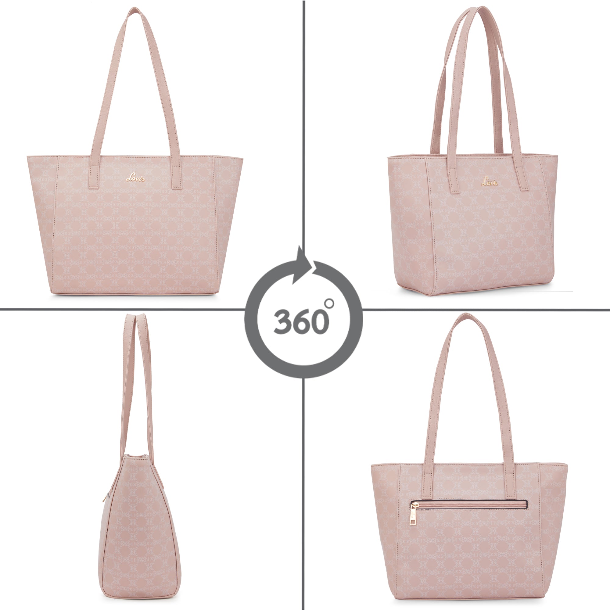 Women's Pink Casual Printed Tote Bag