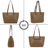 Women's Khaki Casual Printed Tote Bag