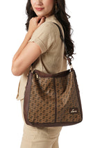 Women's Khaki Casual Printed Hobo Bag