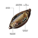 Women's Khaki Casual Printed Hobo Bag