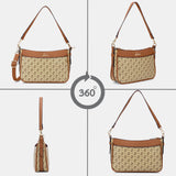 Women's Beige Casual Printed Hobo Bag