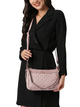 Women's Pink Casual Printed Hobo Bag