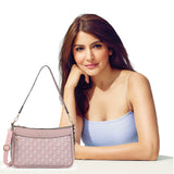 Women's Pink Casual Printed Hobo Bag