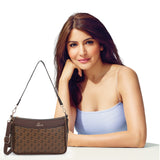 Women's Khaki Casual Printed Hobo Bag