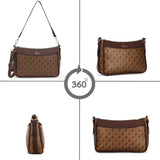 Women's Khaki Casual Printed Hobo Bag