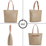 Women's Beige Casual Printed Tote Bag
