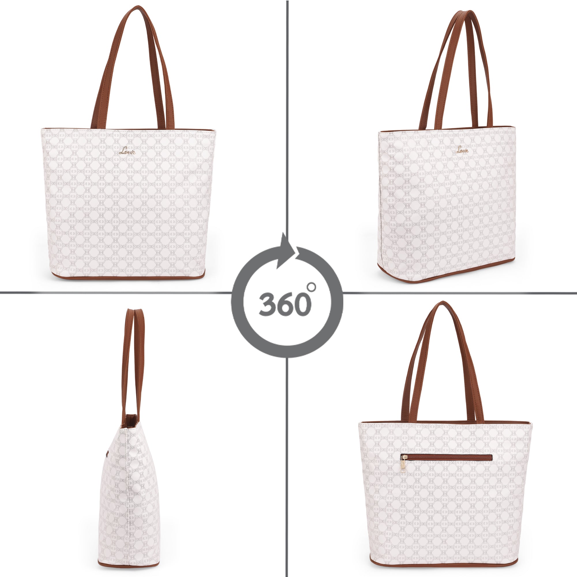 Women's Off White Casual Printed Tote Bag