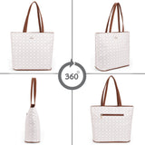 Women's Off White Casual Printed Tote Bag