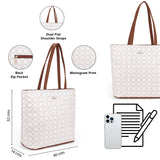 Women's Off White Casual Printed Tote Bag