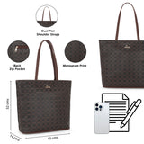 Women's Brown Casual Printed Tote Bag