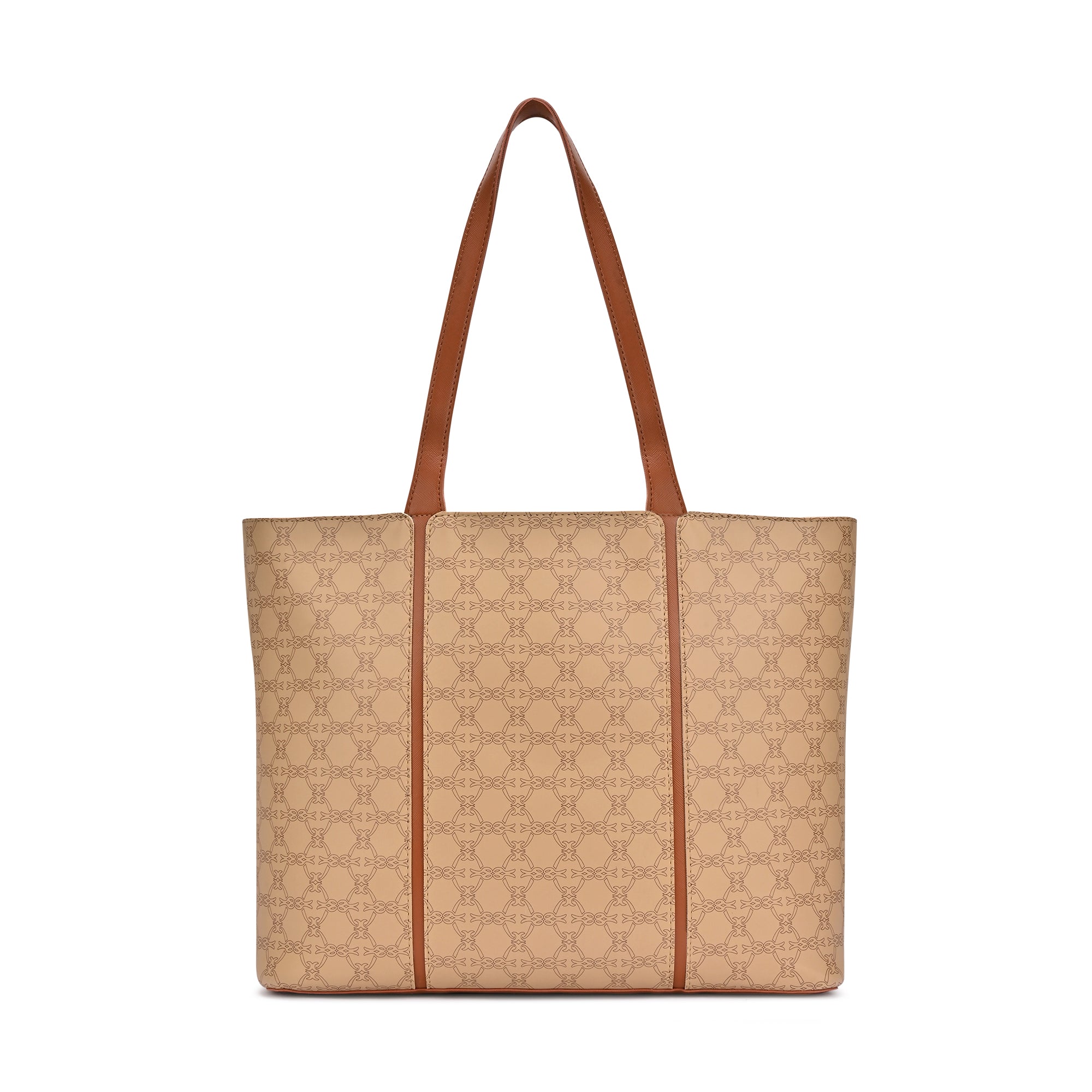 Women's Beige Casual Printed Tote Bag
