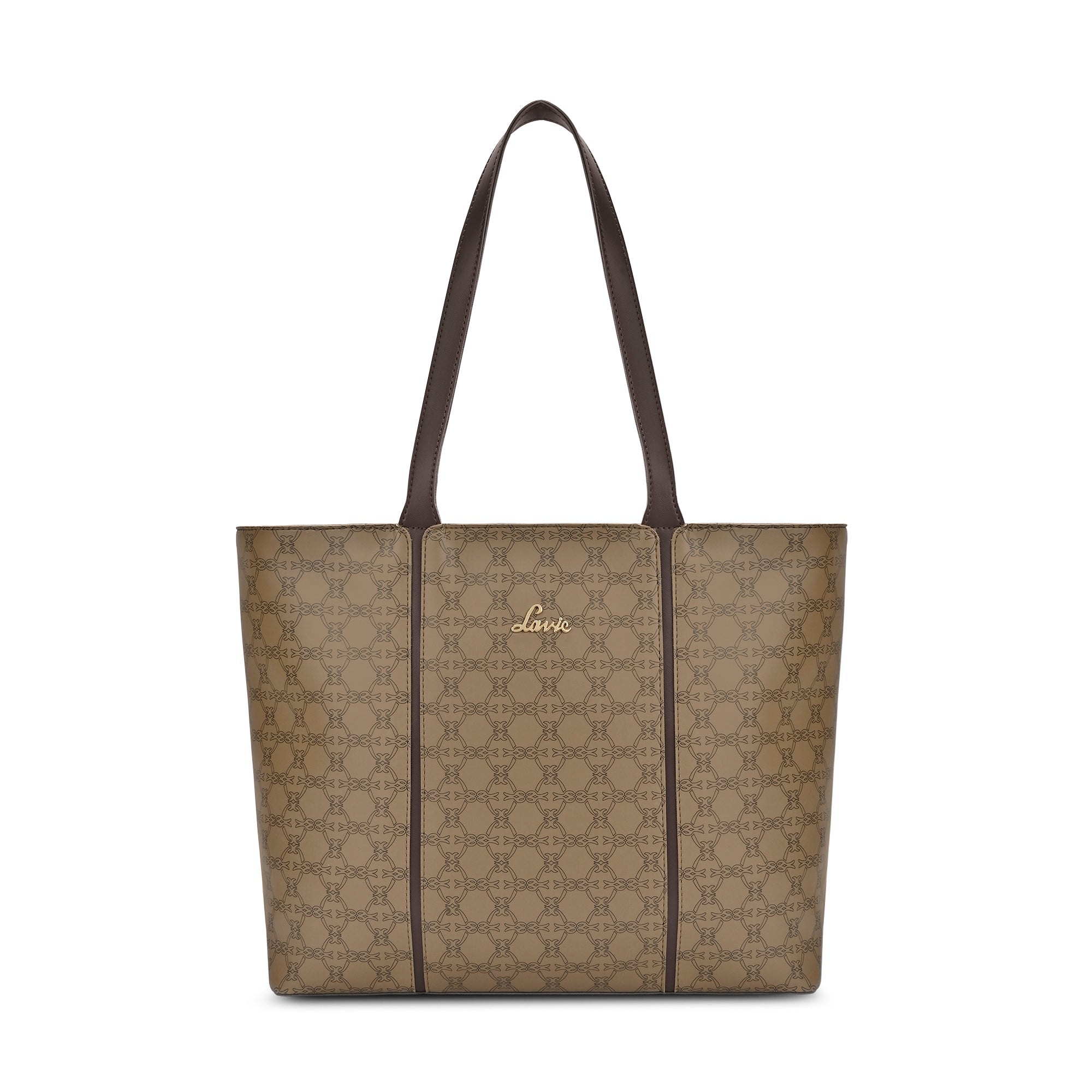 Women's Khaki Casual Printed Tote Bag