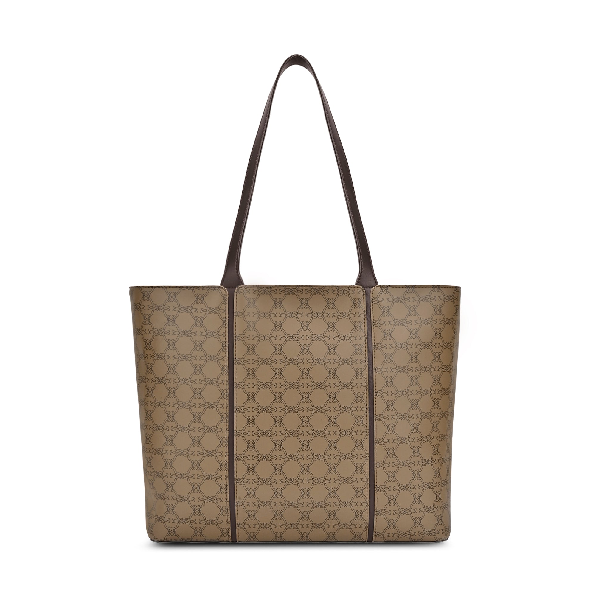 Women's Khaki Casual Printed Tote Bag