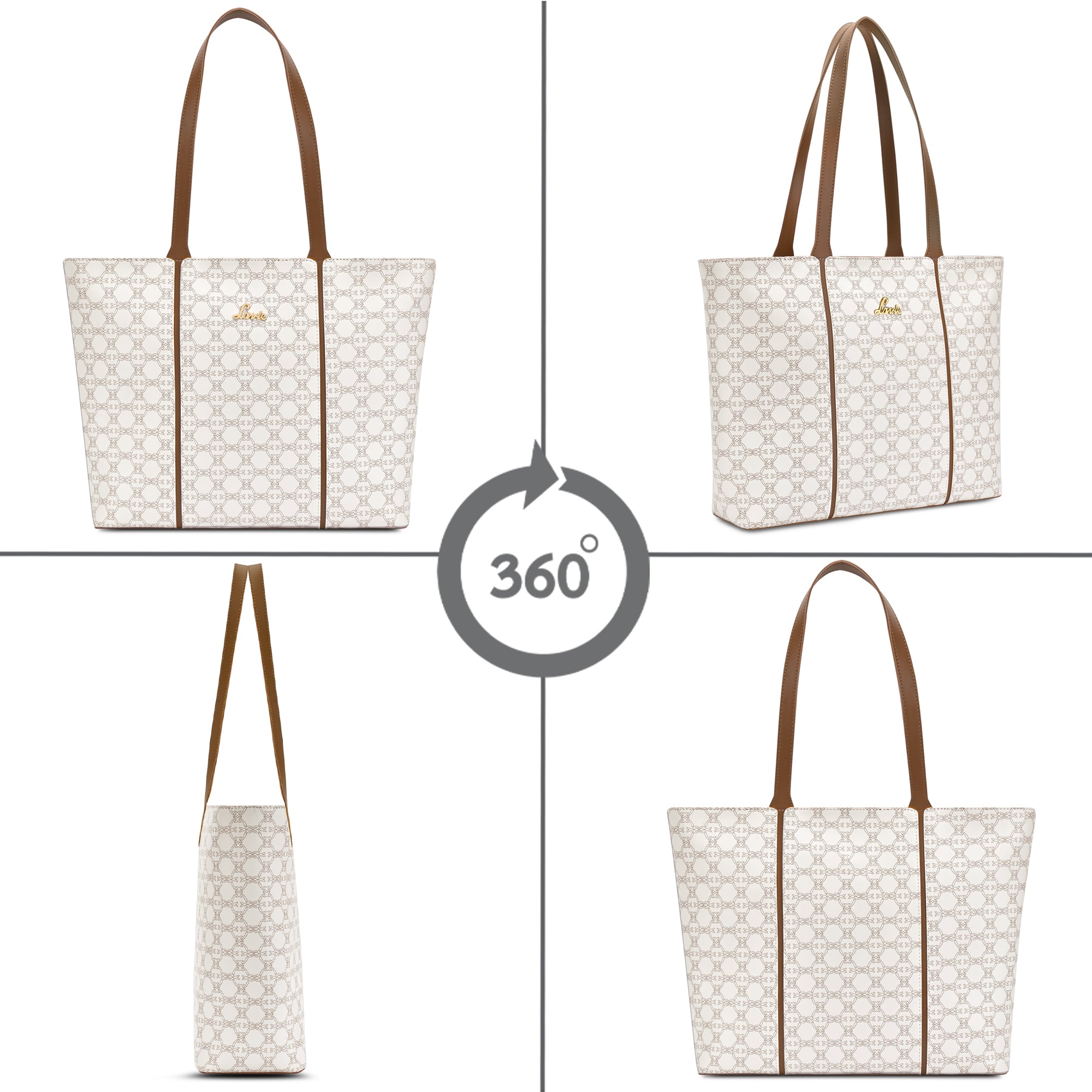 Women's Off White Casual Printed Tote Bag