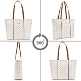 Women's Off White Casual Printed Tote Bag