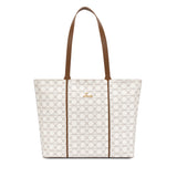 Women's Off White Casual Printed Tote Bag