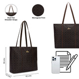 Women's Brown Casual Printed Tote Bag