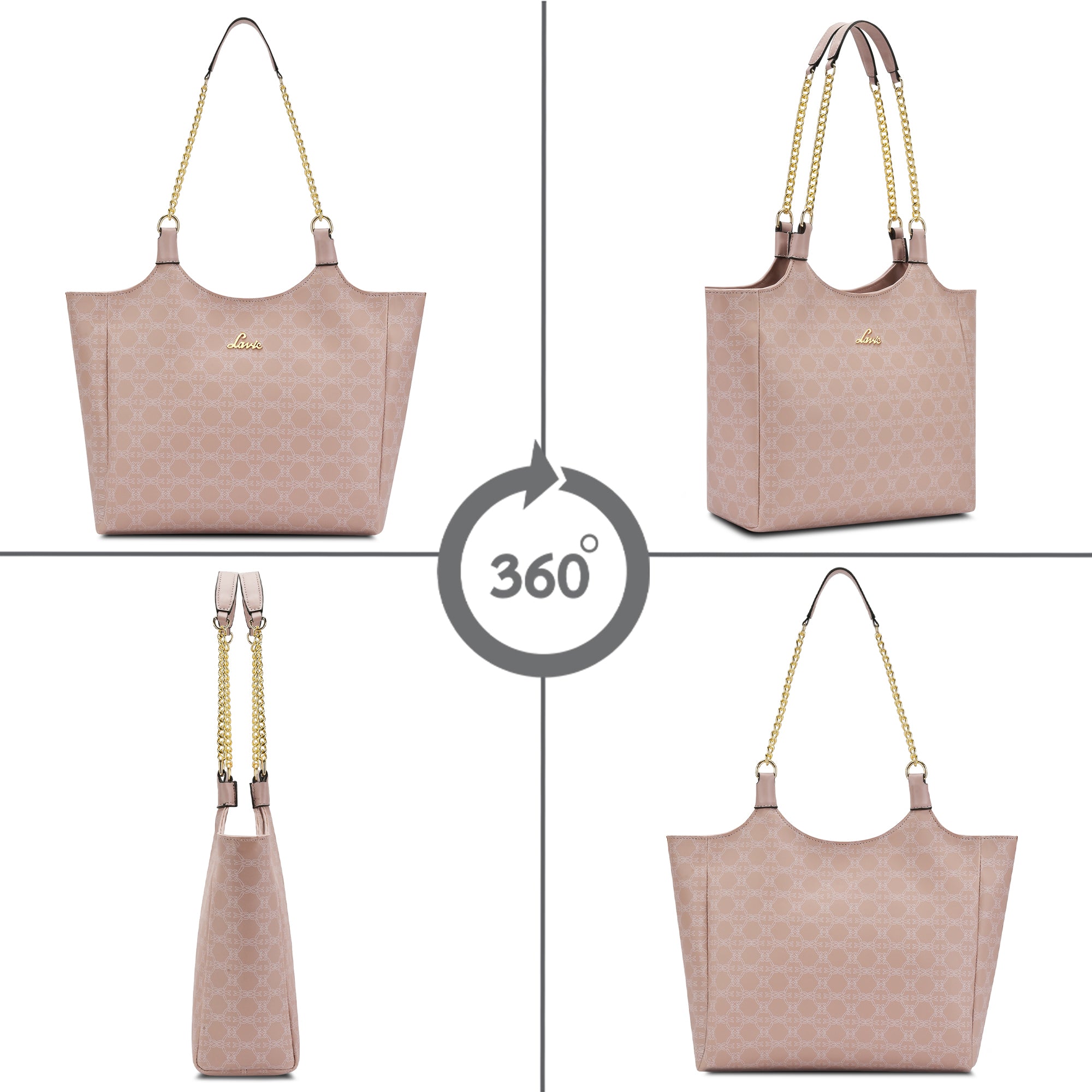 Women's Pink Casual Printed Tote Bag