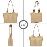 Women's Beige Casual Printed Tote Bag