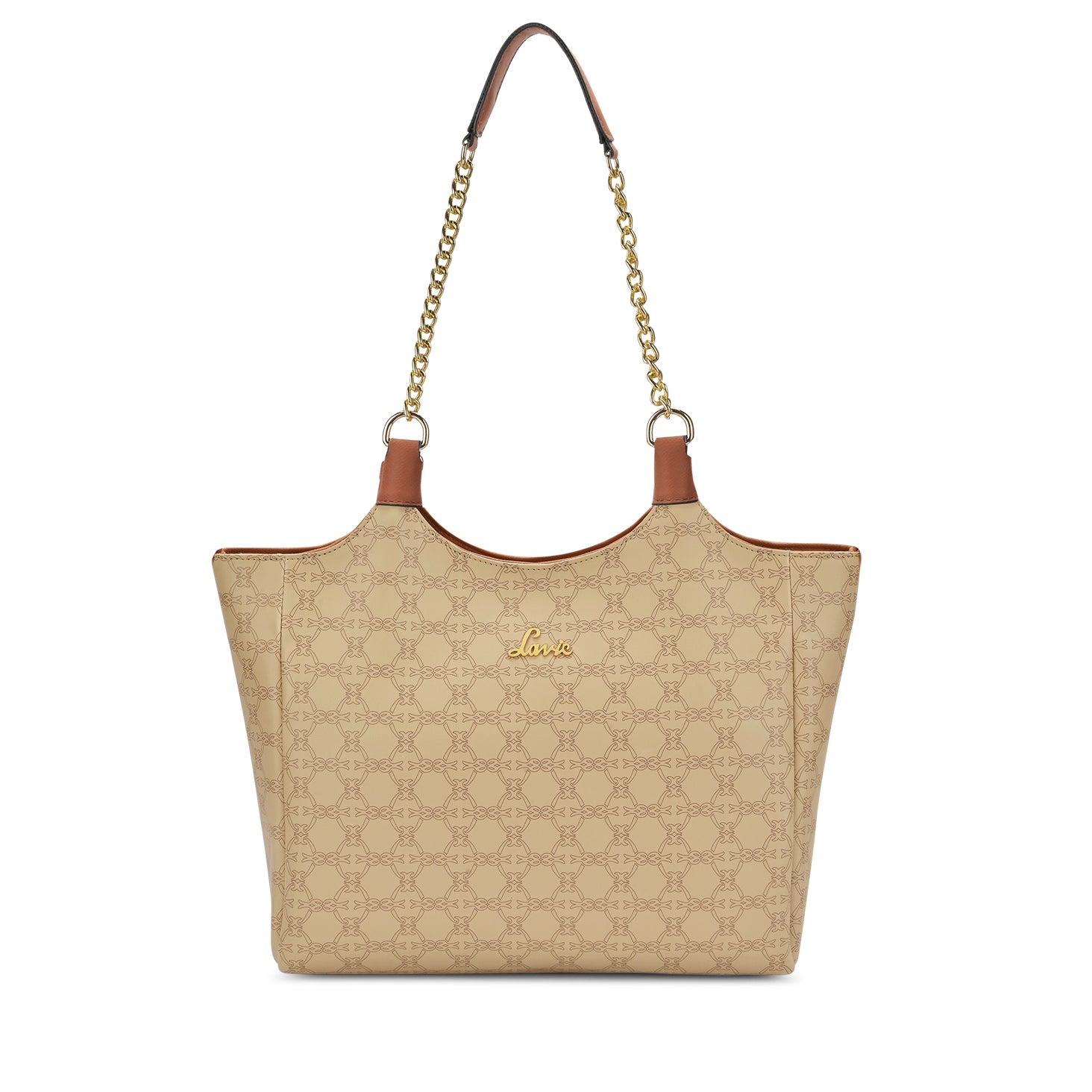 Women's Beige Casual Printed Tote Bag