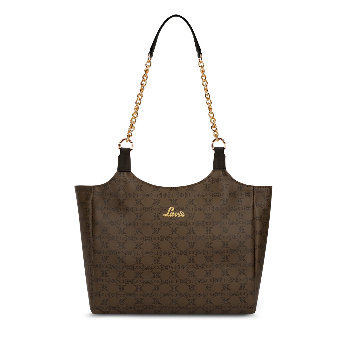 Women's Khaki Casual Printed Tote Bag