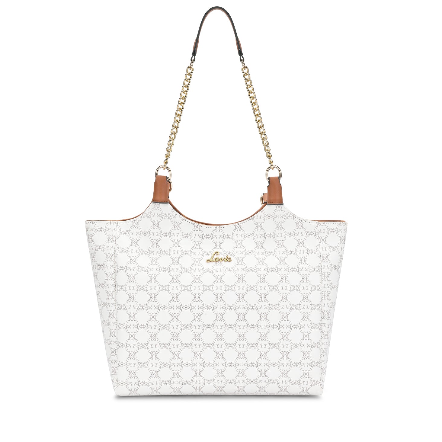 Women's White Casual Printed Tote Bag