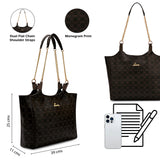Women's Brown Casual Printed Tote Bag