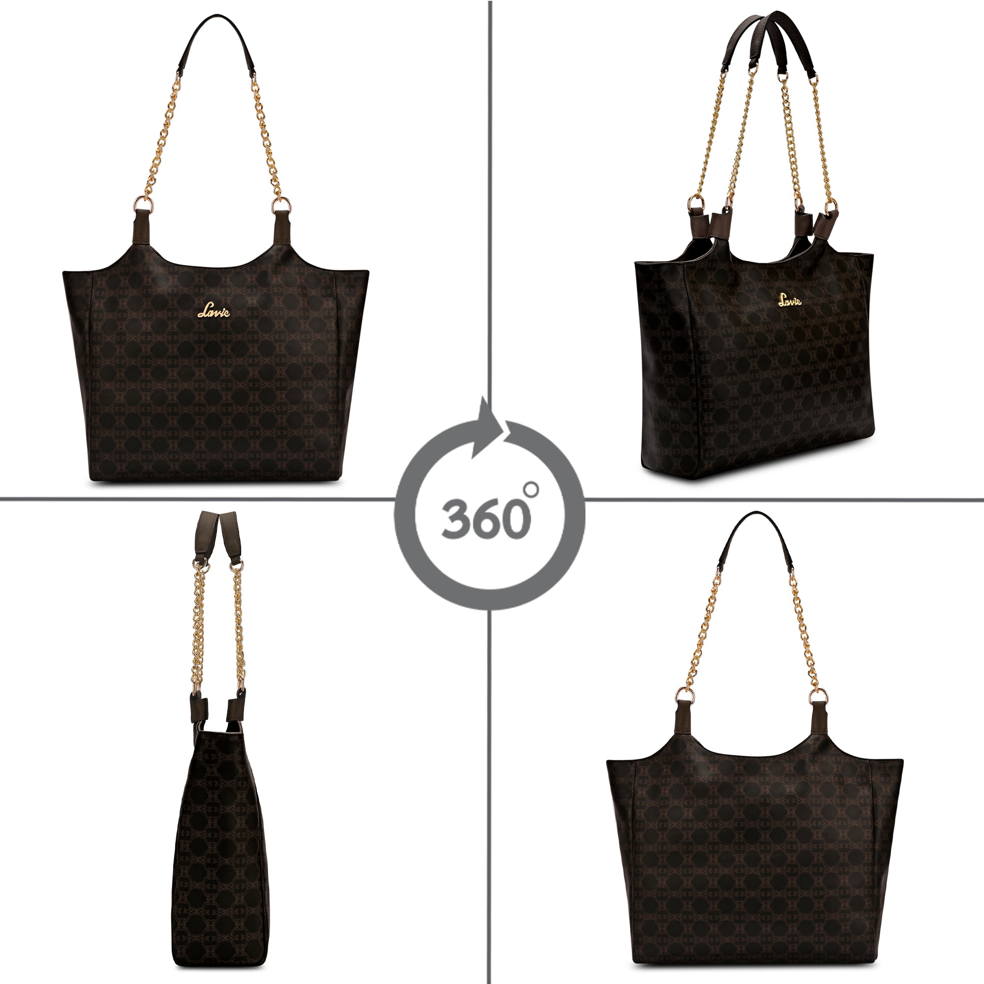 Women's Brown Casual Printed Tote Bag