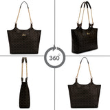 Women's Brown Casual Printed Tote Bag