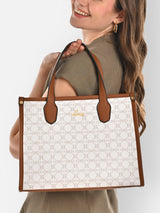 Women's White Casual Printed Satchel