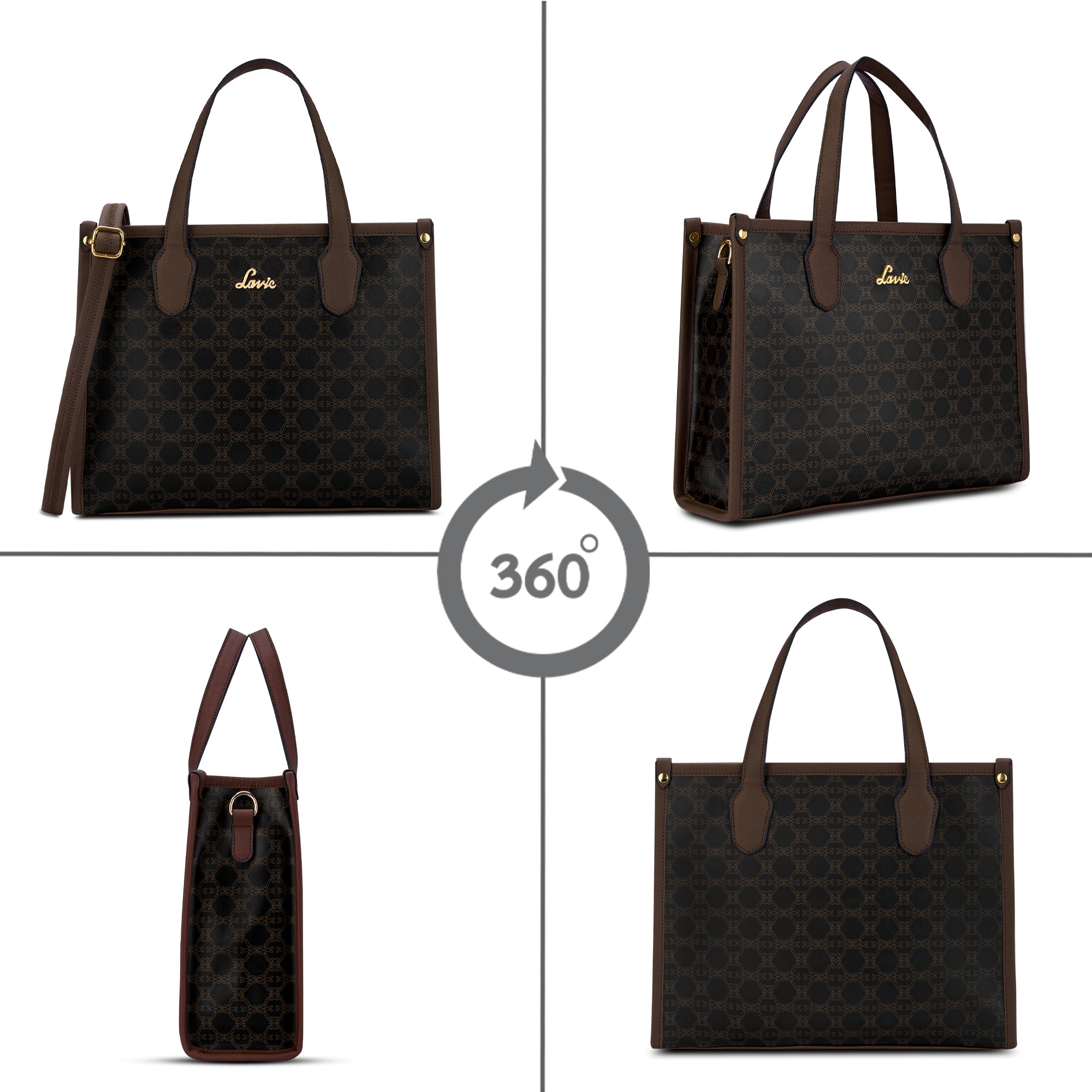 Women's Brown Casual Printed Satchel