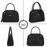 Women's Black Casual Printed Satchel