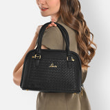 Women's Black Casual Printed Satchel