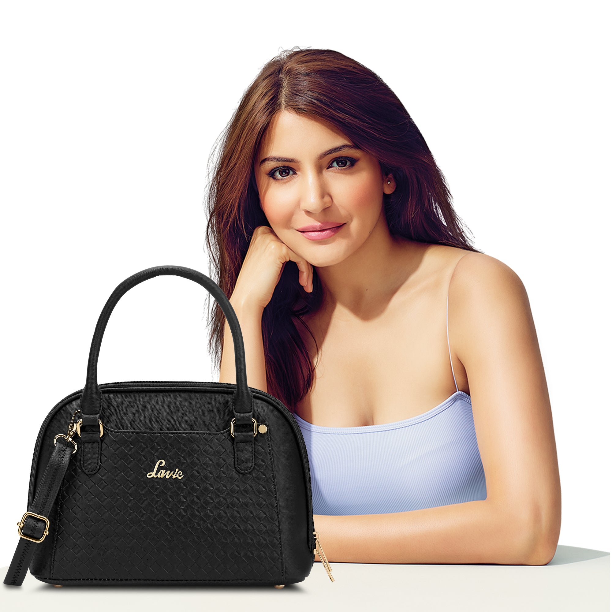 Women's Black Casual Printed Satchel