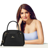 Women's Black Casual Printed Satchel