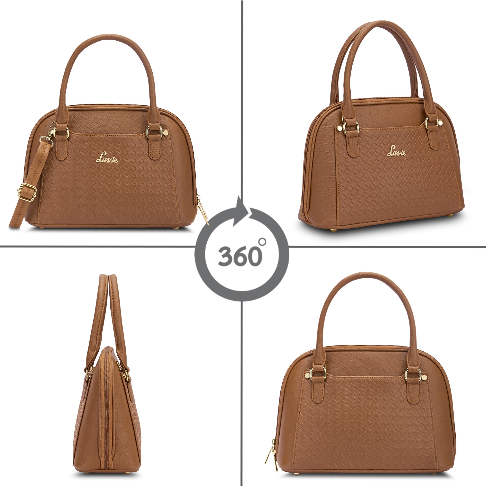 Women's Tan Casual Printed Satchel