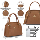 Women's Tan Casual Printed Satchel