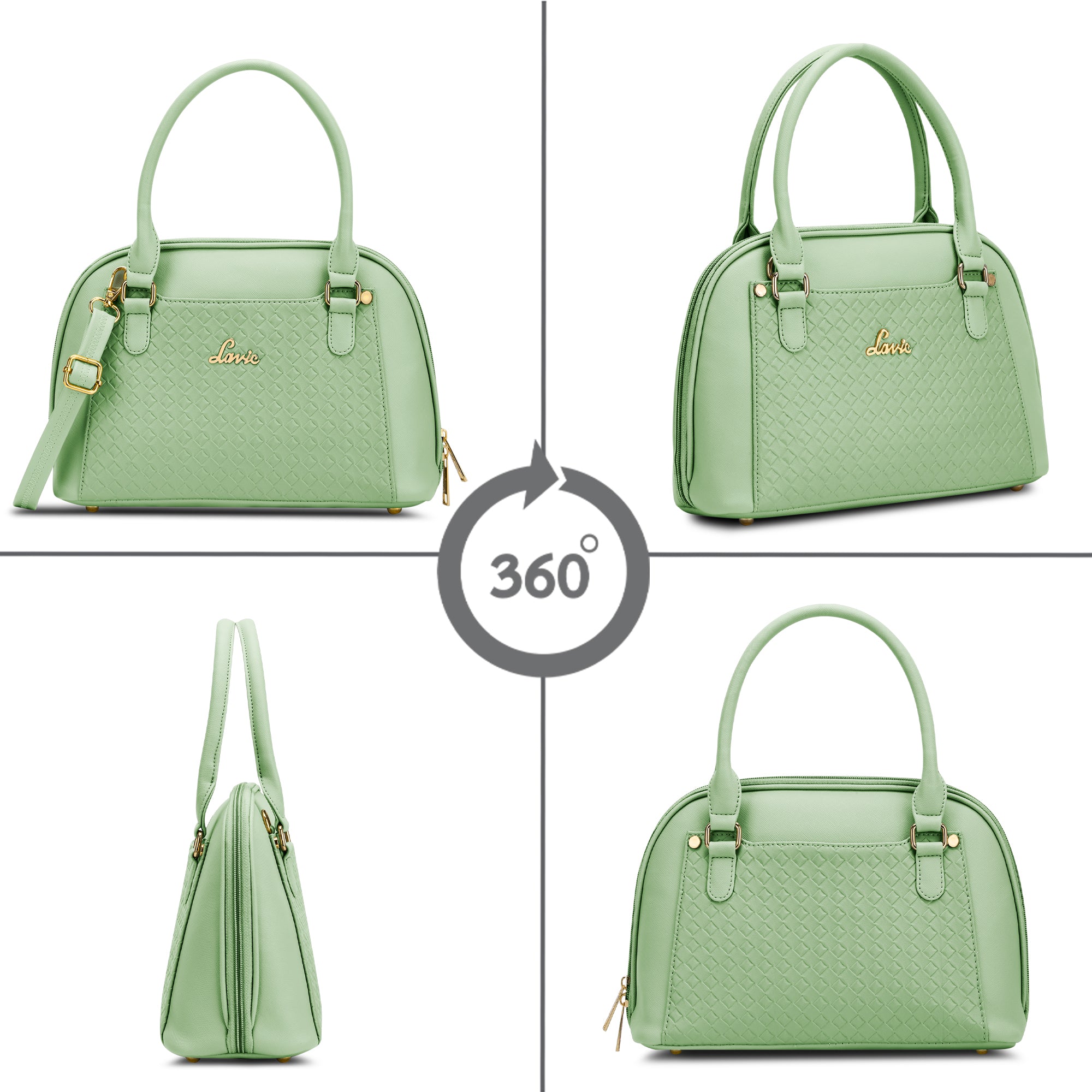 Women's Green Casual Printed Satchel