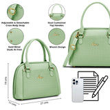Women's Green Casual Printed Satchel
